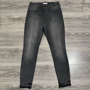 Good American Women Black Wash Good Legs Crop High Rise Skinny Fit Jeans Size 29